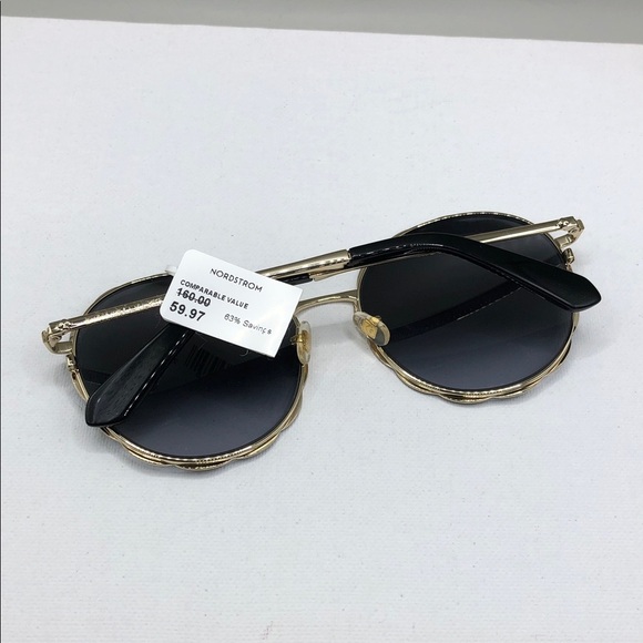 Kate Spade Cannes Gold Gradient Lens Round Sunglasses NEW main image 5